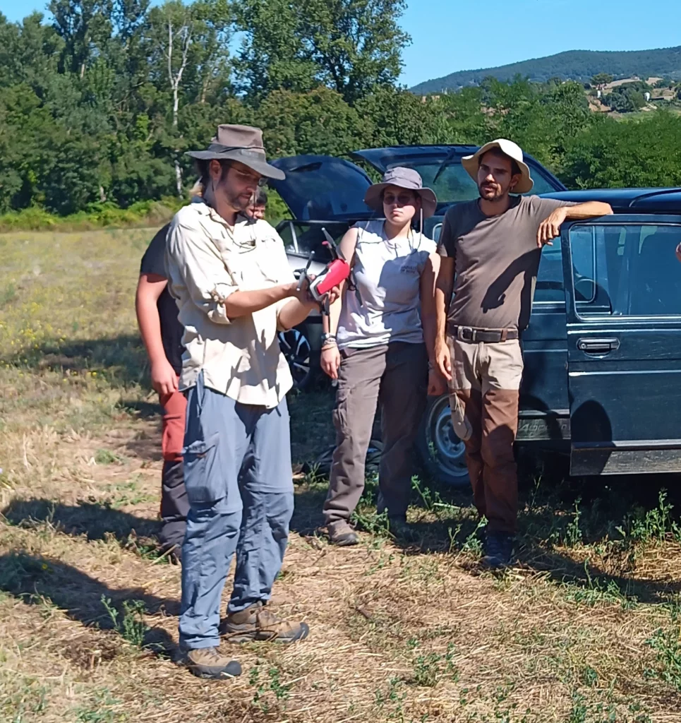 2023 BISA crew conducting an archaeological survey with a drone.